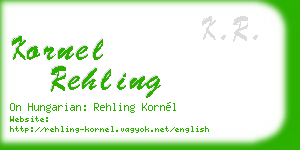 kornel rehling business card